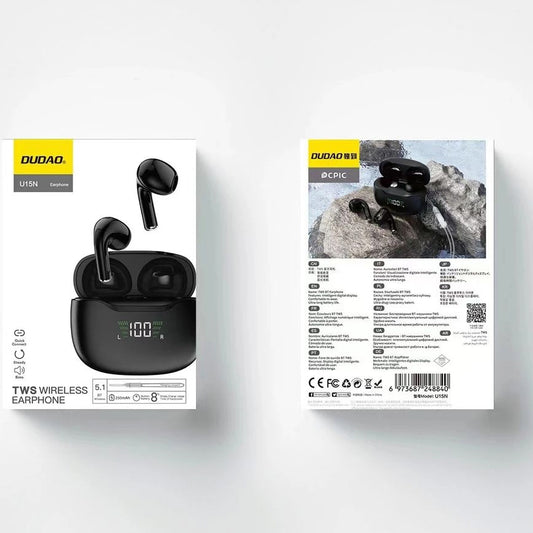 Brezžične slušalke Bluetooth Dudao U15N, TWS, črne