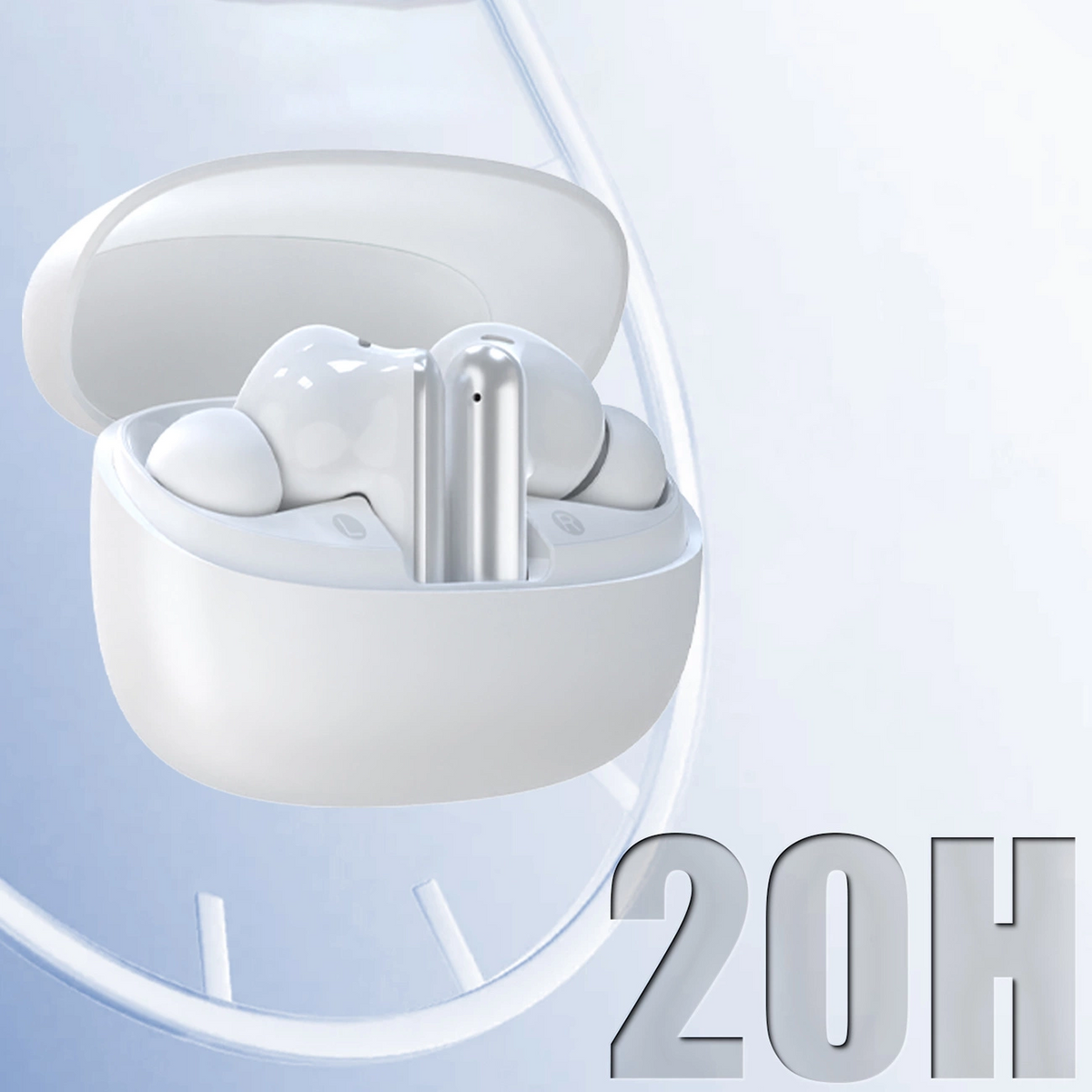 Bluetooth prostoročne slušalke Dudao U21, TWS, ANC, Bela