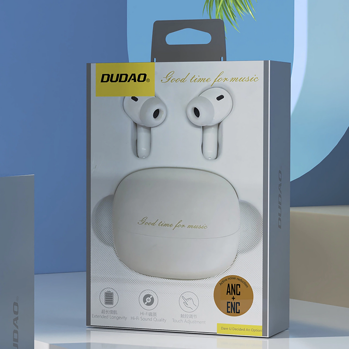 Bluetooth prostoročne slušalke Dudao U21, TWS, ANC, Bela