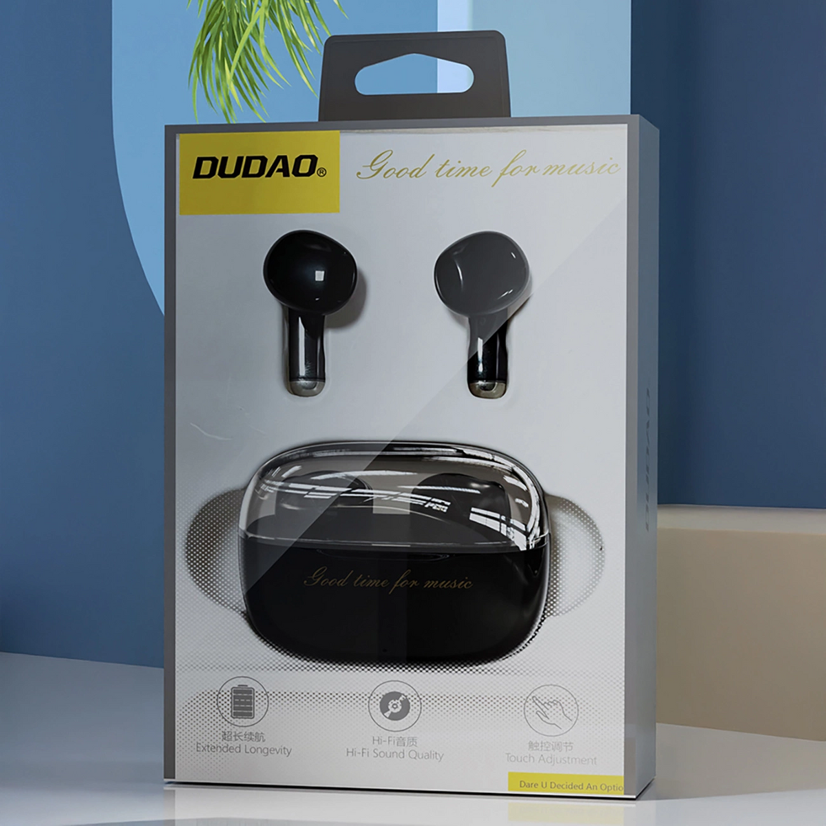 Bluetooth prostoročni Dudao U8, TWS, Črn
