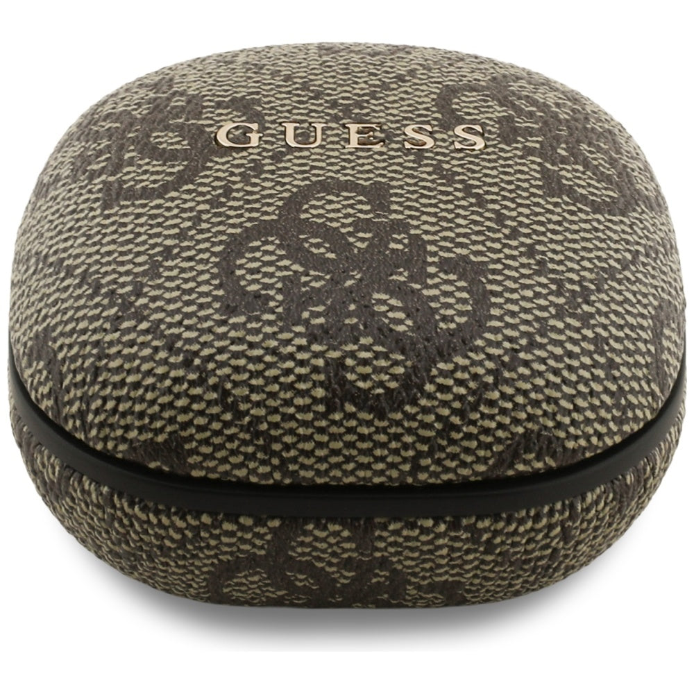 Brezžične slušalke Bluetooth Guess 4G Classic Metal Logo, TWS, rjave