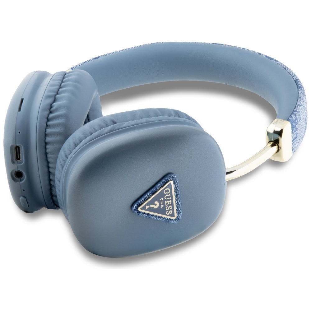 Brezžične slušalke Bluetooth Guess 4G Gold Triangle Logo, A2DP, Modra