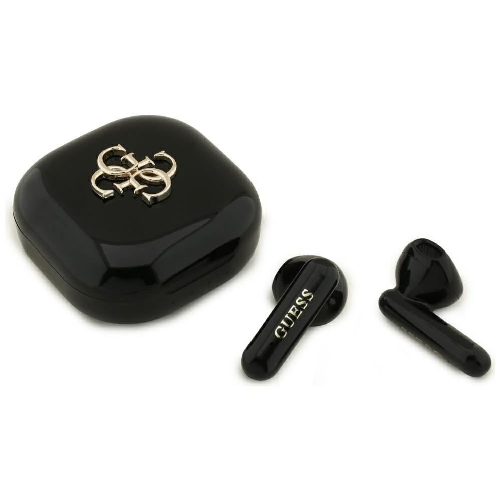 Handsfree Bluetooth Guess 4G Metal Logo, TWS, Črn