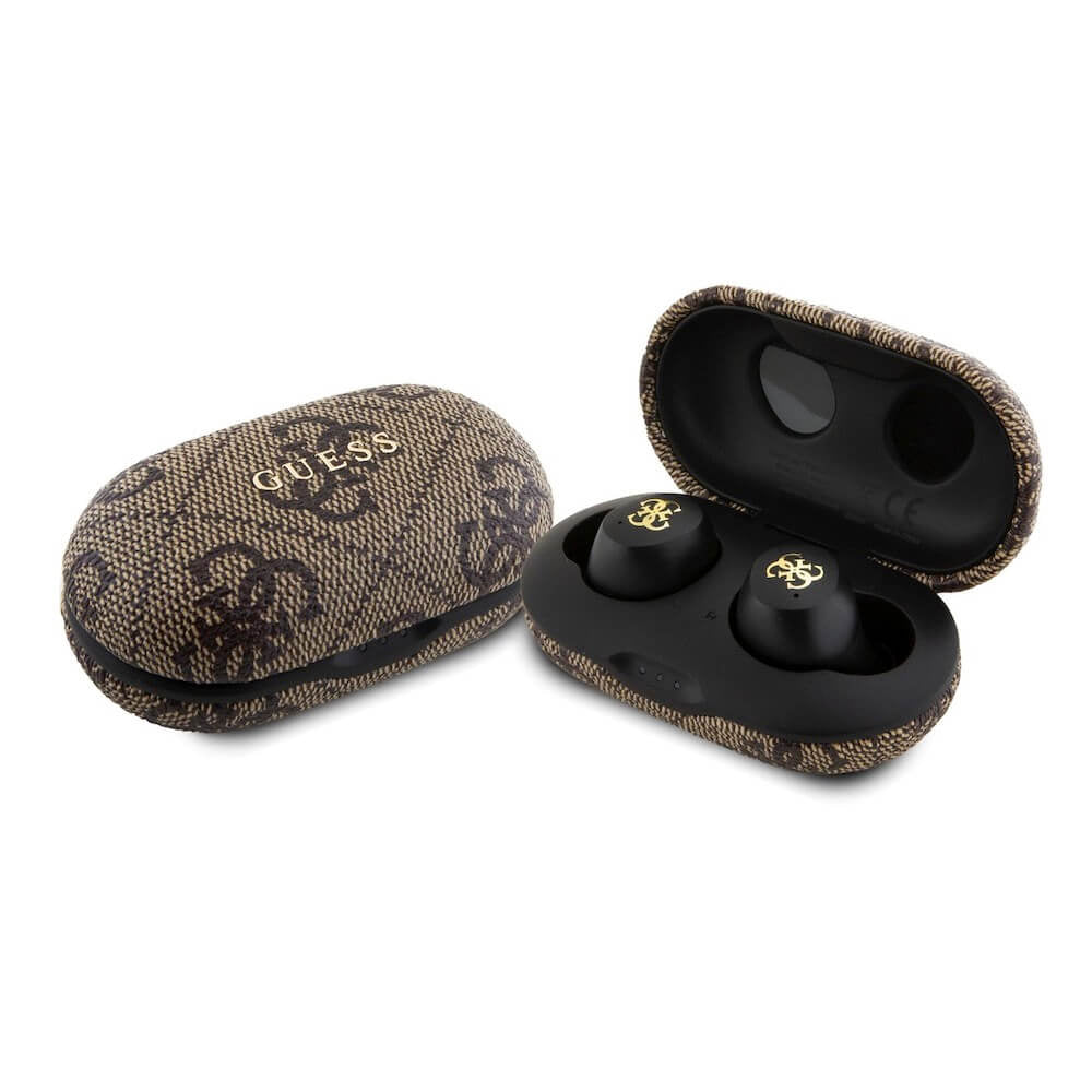 Brezžične slušalke Bluetooth Guess 4G Metal, TWS, rjave