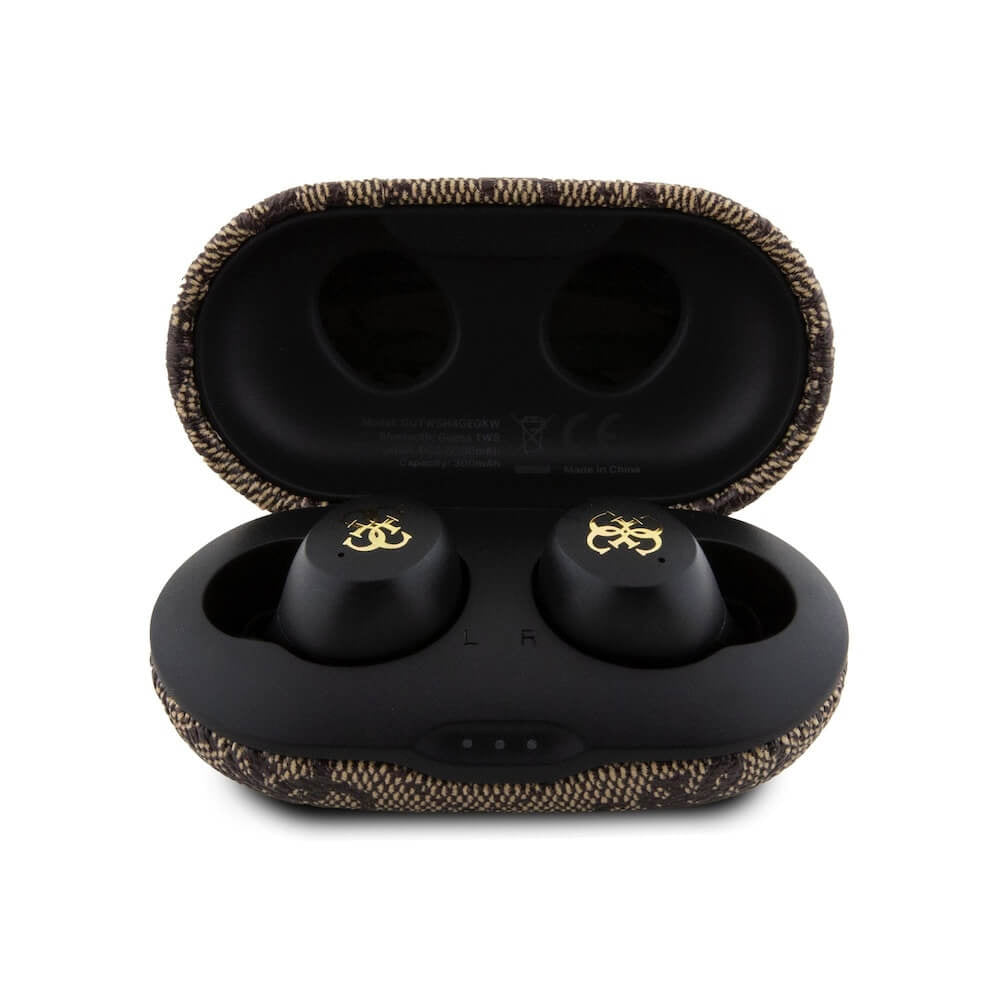 Brezžične slušalke Bluetooth Guess 4G Metal, TWS, rjave