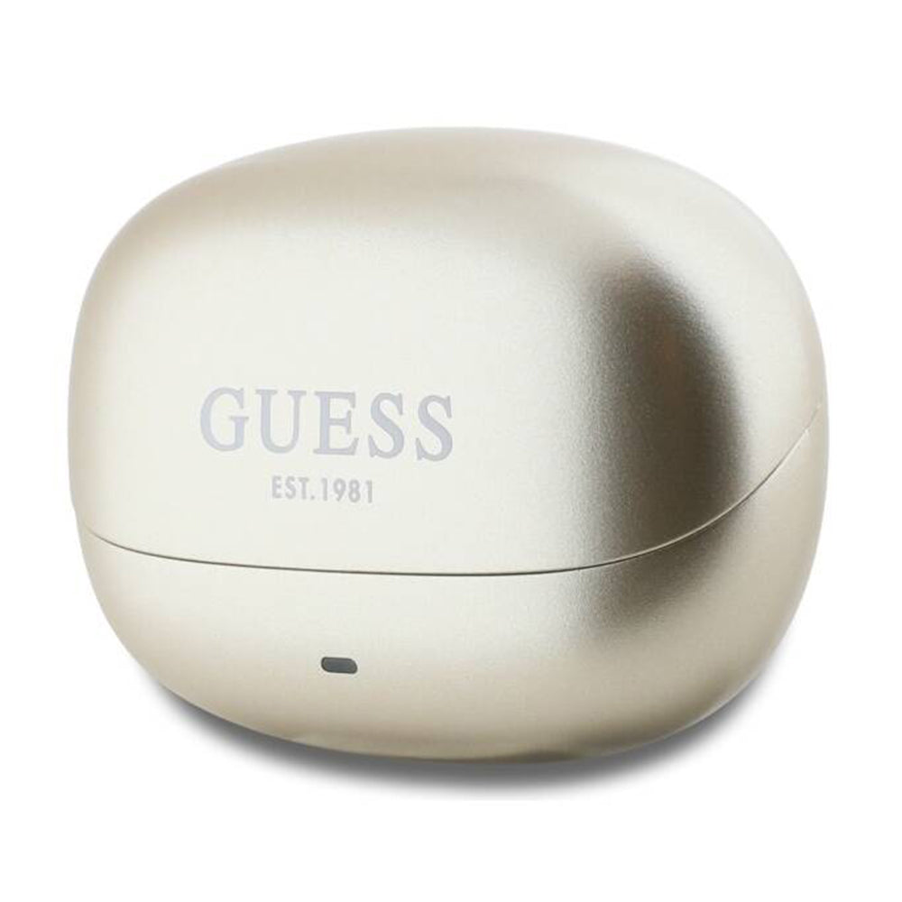 Bluetooth prostoročne slušalke Guess Capsule Printed Logo, TWS, ANC, Zlata