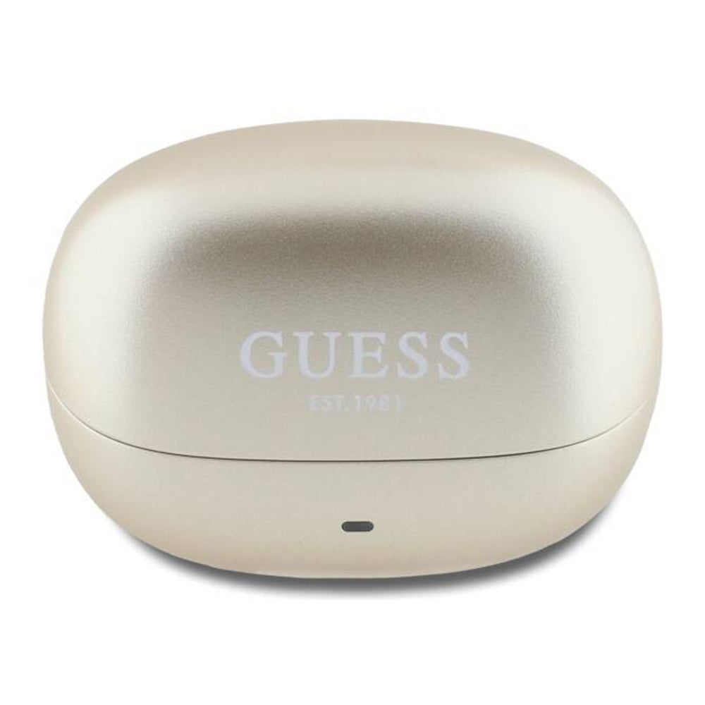 Bluetooth prostoročne slušalke Guess Capsule Printed Logo, TWS, ANC, Zlata