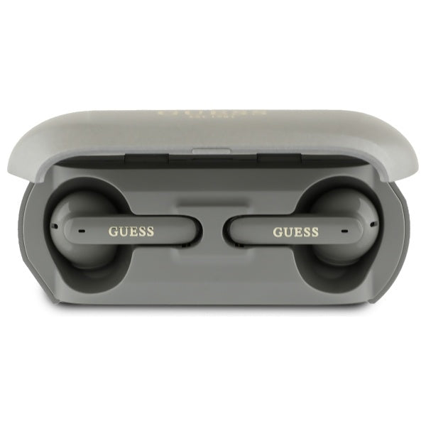 Brezžične slušalke Bluetooth Guess z dolgim kovinskim logotipom, TWS, sive