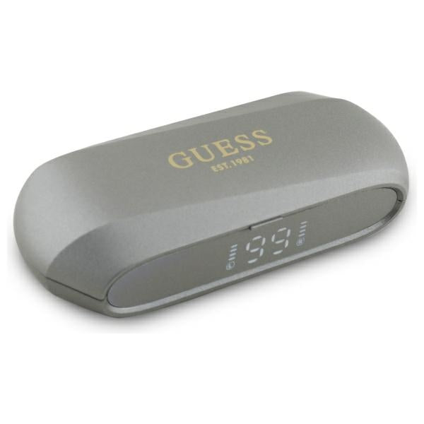 Brezžične slušalke Bluetooth Guess z dolgim kovinskim logotipom, TWS, sive