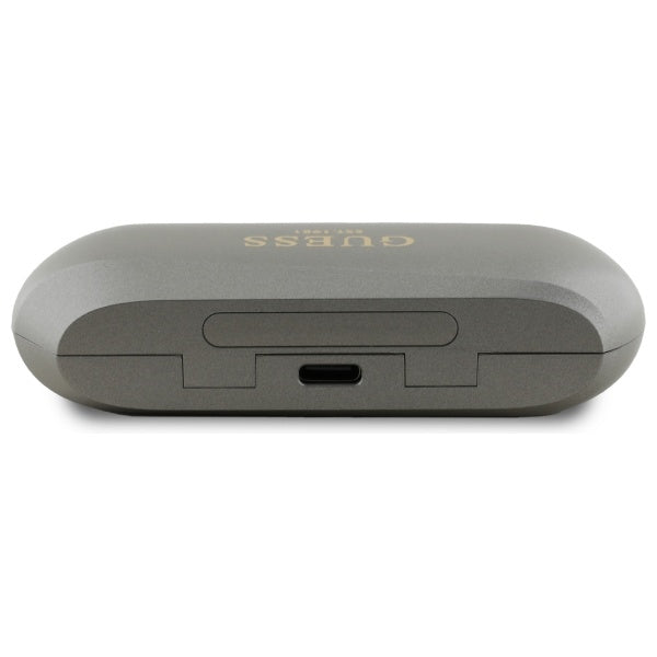 Brezžične slušalke Bluetooth Guess z dolgim kovinskim logotipom, TWS, sive