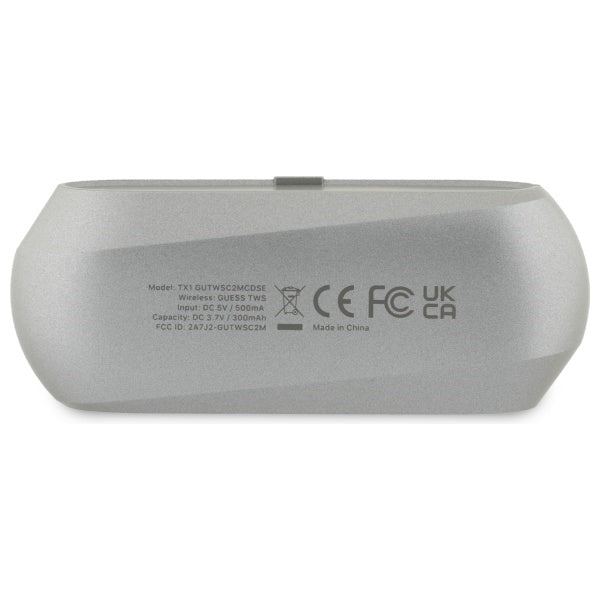 Brezžične slušalke Bluetooth Guess z dolgim kovinskim logotipom, TWS, sive