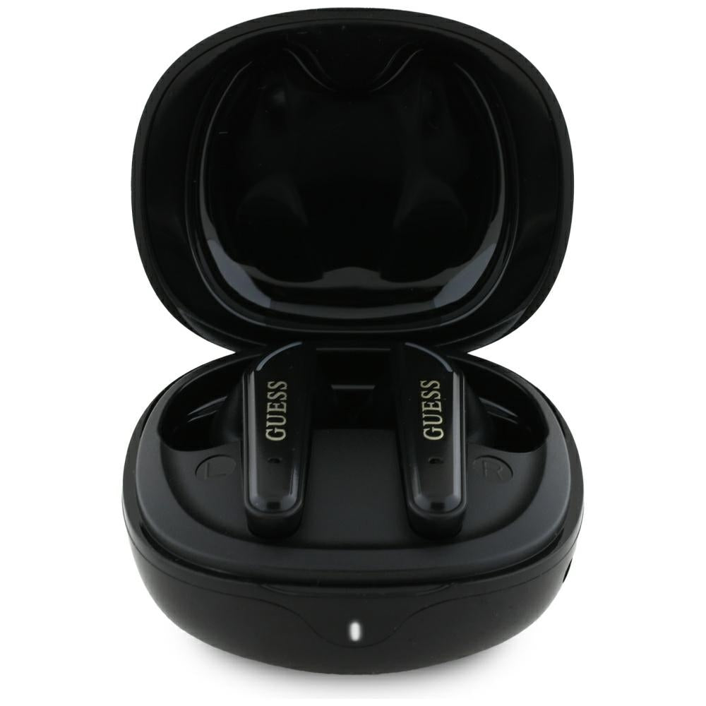 Handsfree Bluetooth Guess Flat Classic Logo Electroplated, TWS, Črn