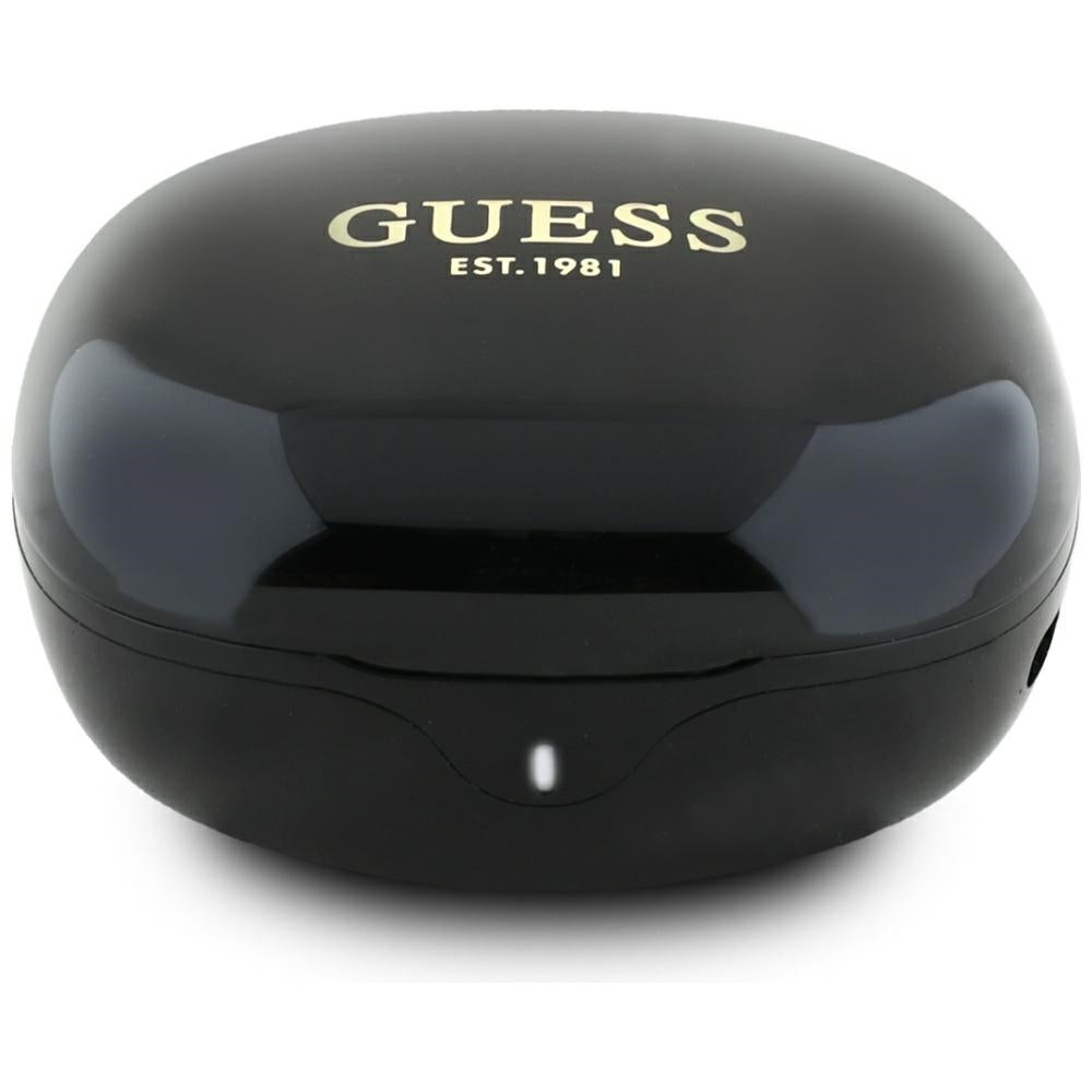 Handsfree Bluetooth Guess Flat Classic Logo Electroplated, TWS, Črn