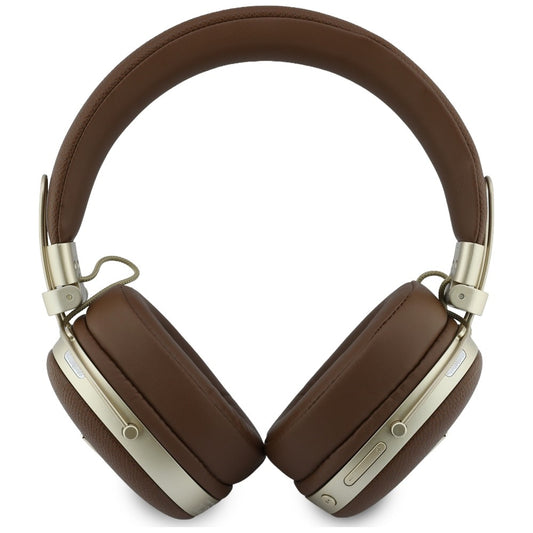 Brezžične slušalke Bluetooth Guess z zrnato trikotno logotipom, A2DP, rjave