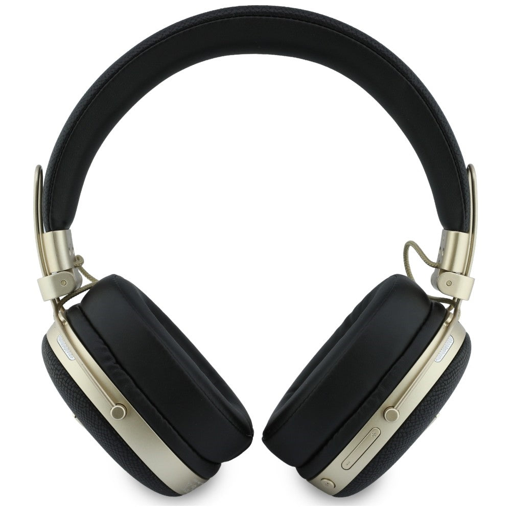 Brezžične slušalke Bluetooth Guess z zrnato trikotno logotipom, A2DP, črne barve
