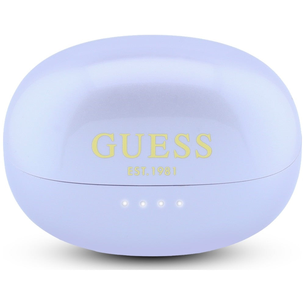 Brezžične slušalke Bluetooth Guess z metalnim zaključkom, elektropirani deli, klasične, TWS, vijolične