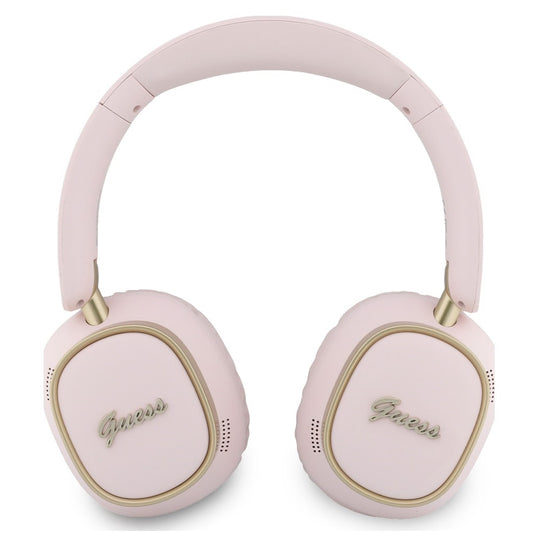 Brezžične slušalke Bluetooth Guess Rectangle Metal Script, A2DP, roza