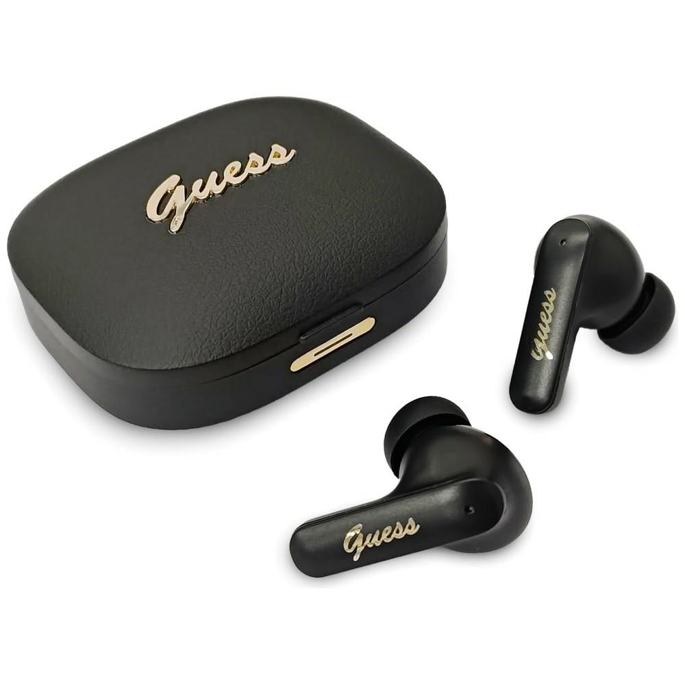 Brezžične slušalke Bluetooth Guess Script Metal Logo, TWS, črne