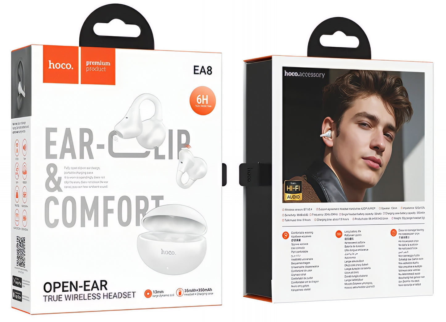 Brezžične slušalke Bluetooth HOCO EA8, TWS, bele