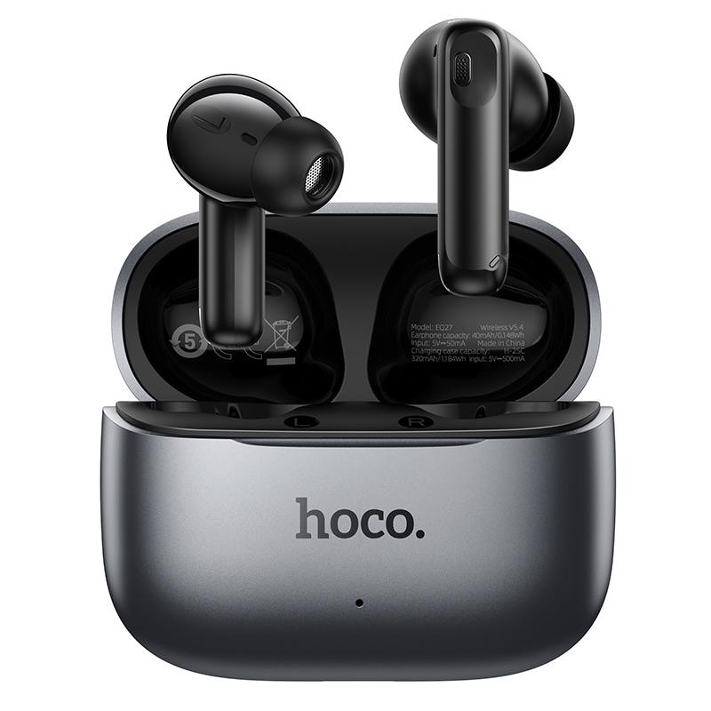 Bluetooth prostoročni HOCO EQ27 AI Prevajanje, TWS, ANC, Siva