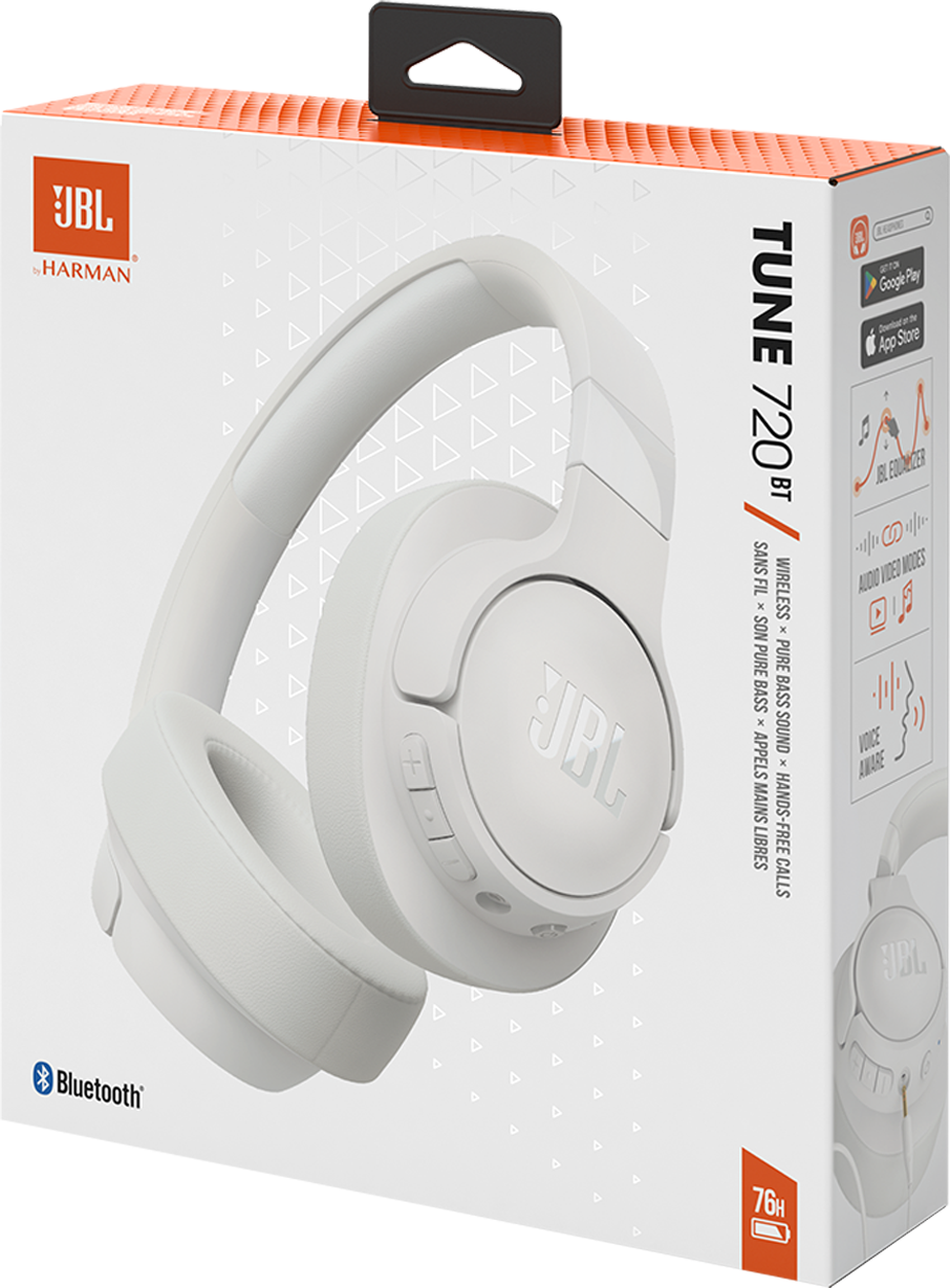 Brezžične slušalke Bluetooth JBL Tune 720BT, MultiPoint, A2DP, bele, ponovno zapakirane JBLT720BTWHT
