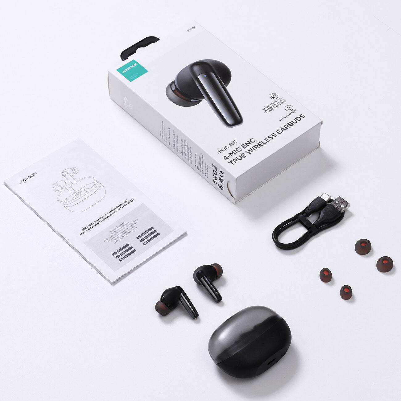 Bluetooth prostoročni Joyroom JR-BB1, TWS, Črn