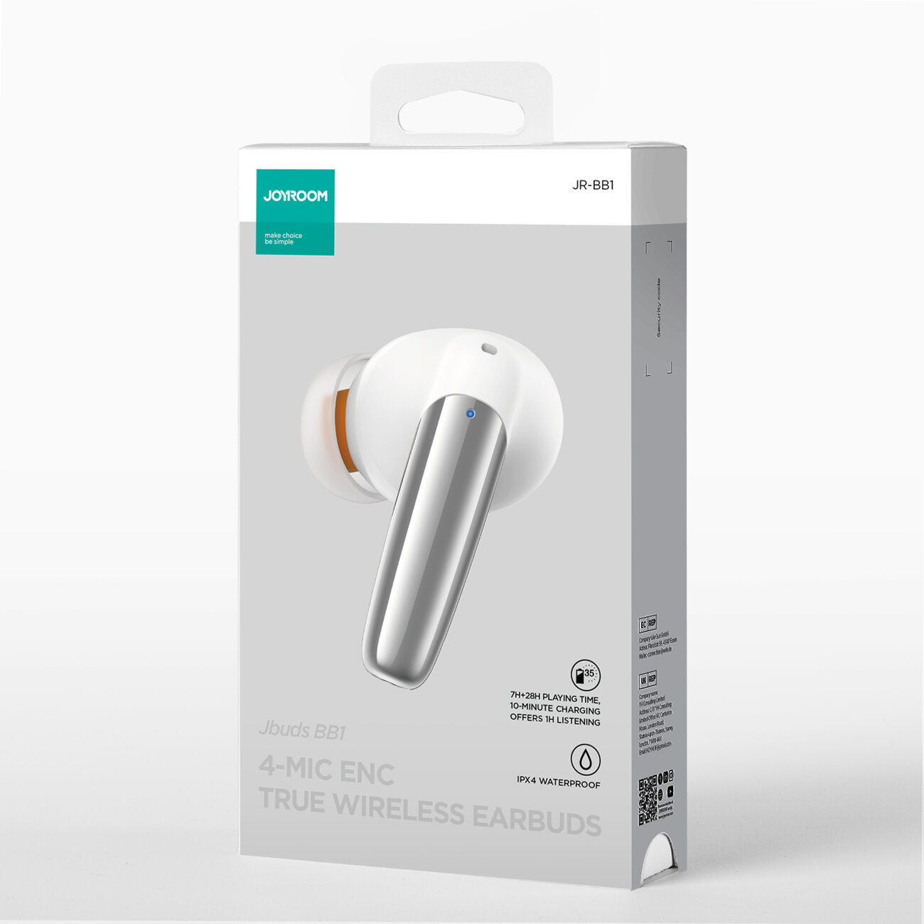Bluetooth prostoročni Joyroom JR-BB1, TWS, bel