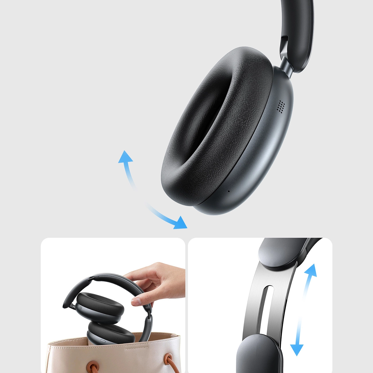 Bluetooth prostoročne slušalke Joyroom JR-JH1, A2DP, ANC, črne