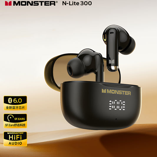 Bluetooth prostoročni Monster N-Lite 300, TWS, črn
