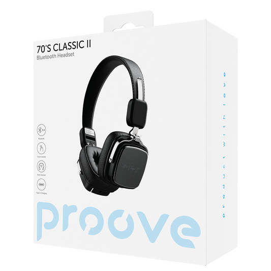 Handsfree Bluetooth Proove 70's Classic II, A2DP, Črn