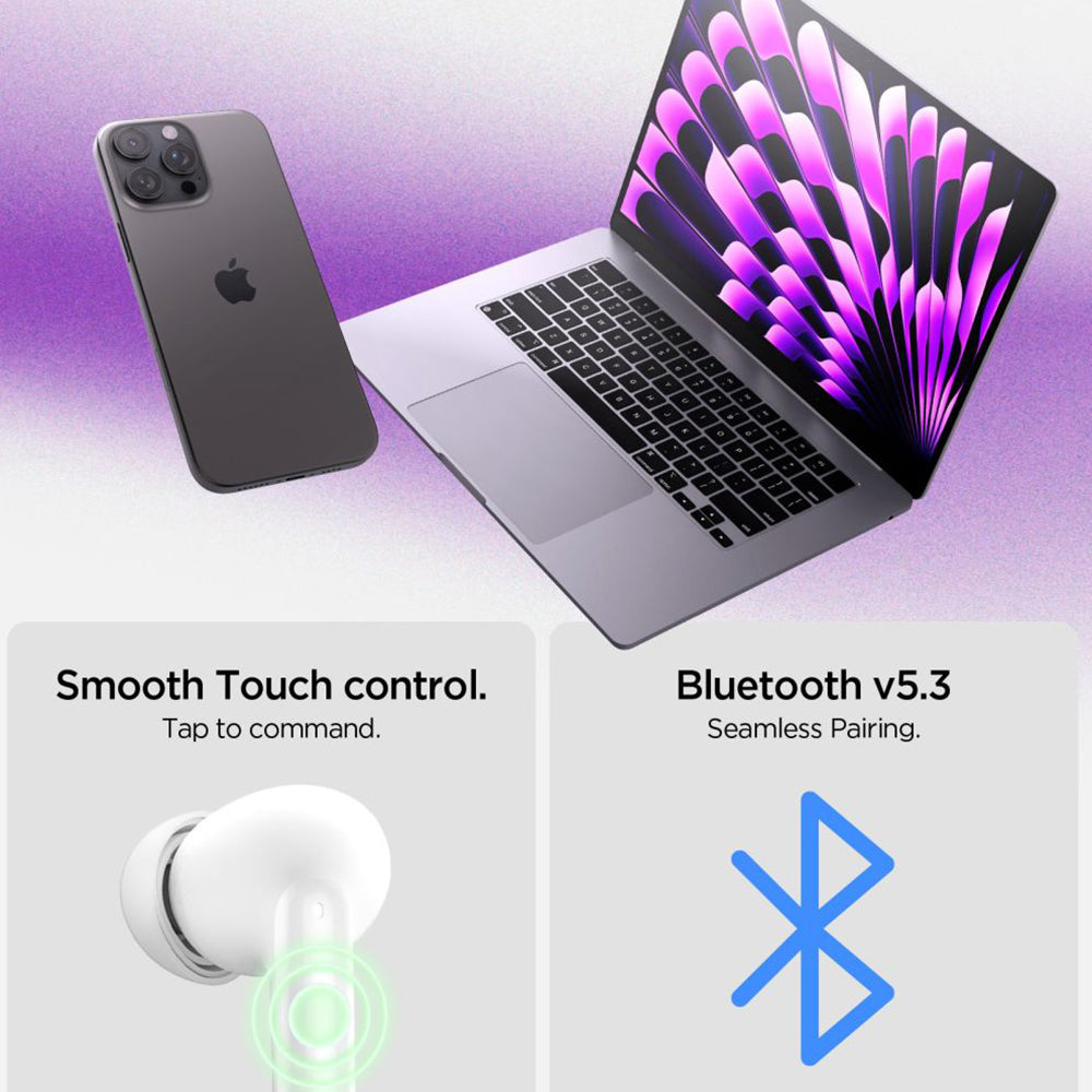 Handsfree Bluetooth Spigen SA2400, TWS, ANC, Črn