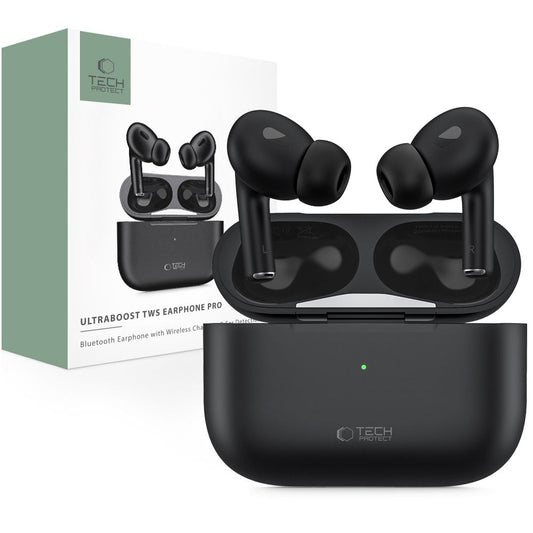 Handsfree Bluetooth Tech-Protect Ultraboost Pro, TWS, črna