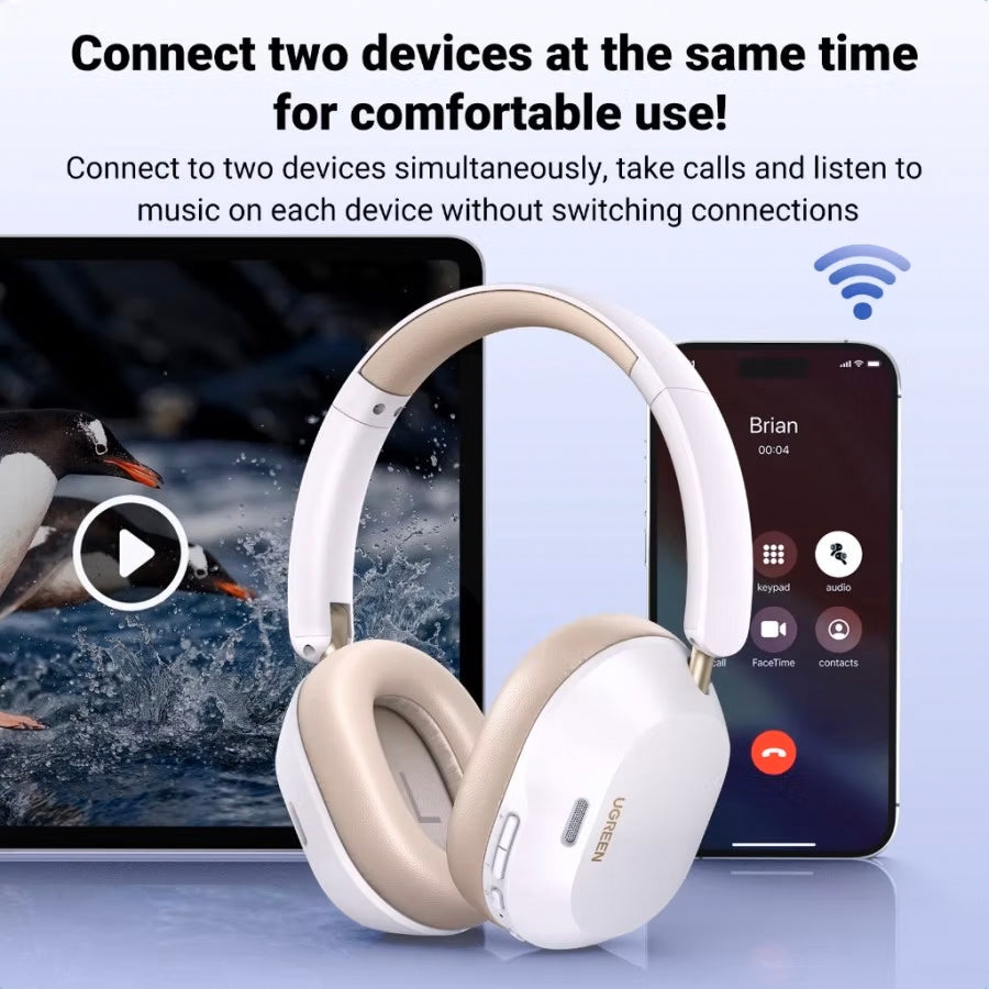 Brezžične slušalke Bluetooth UGREEN HiTune Max5C HP203, A2DP, ANC, bele