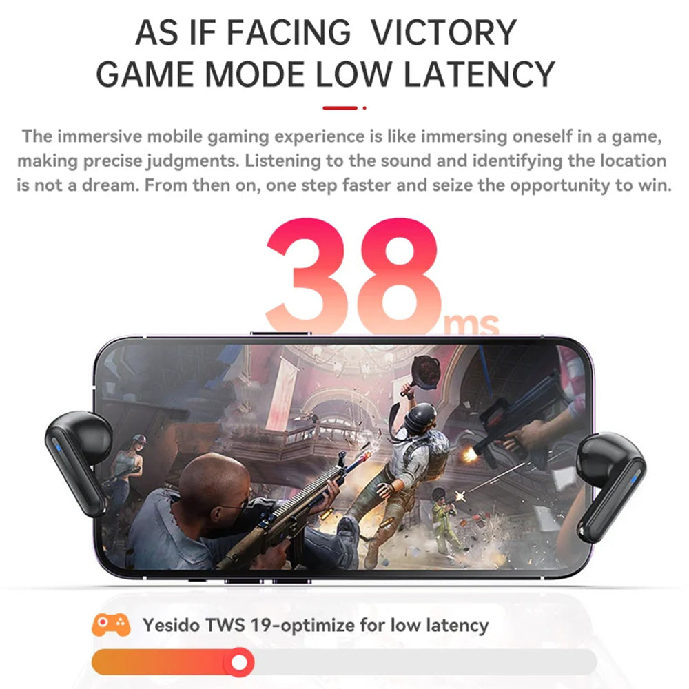 Brezžične slušalke Bluetooth Yesido TWS19, TWS, črne