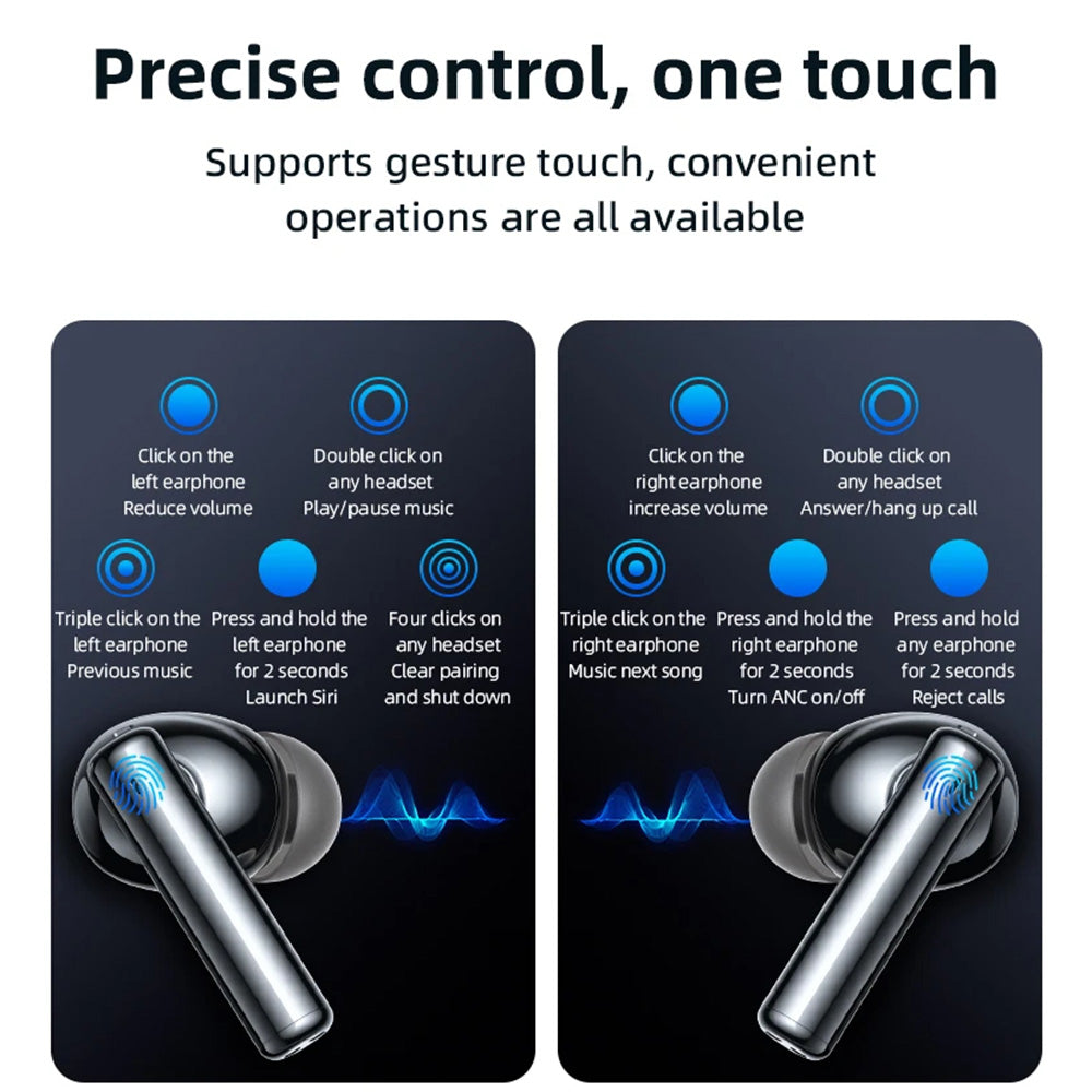 Handsfree Bluetooth Yesido TWS23, TWS, ANC, Črna