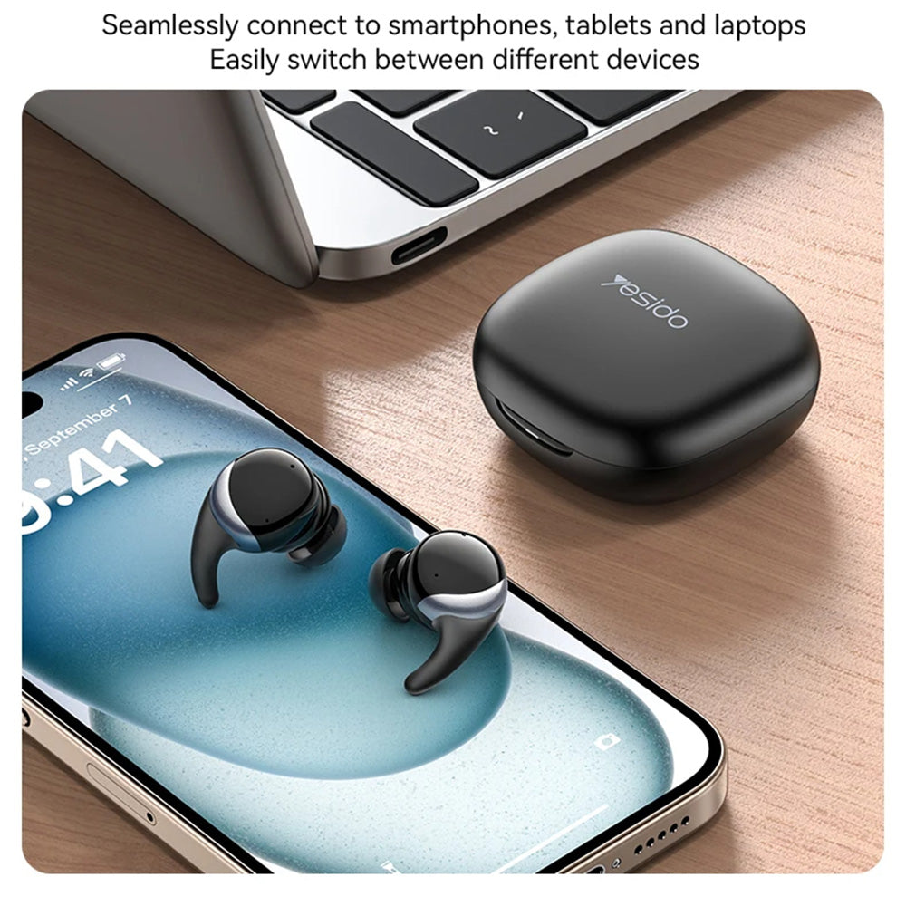 Brezžične slušalke Bluetooth Yesido TWS30, TWS, ANC, črne