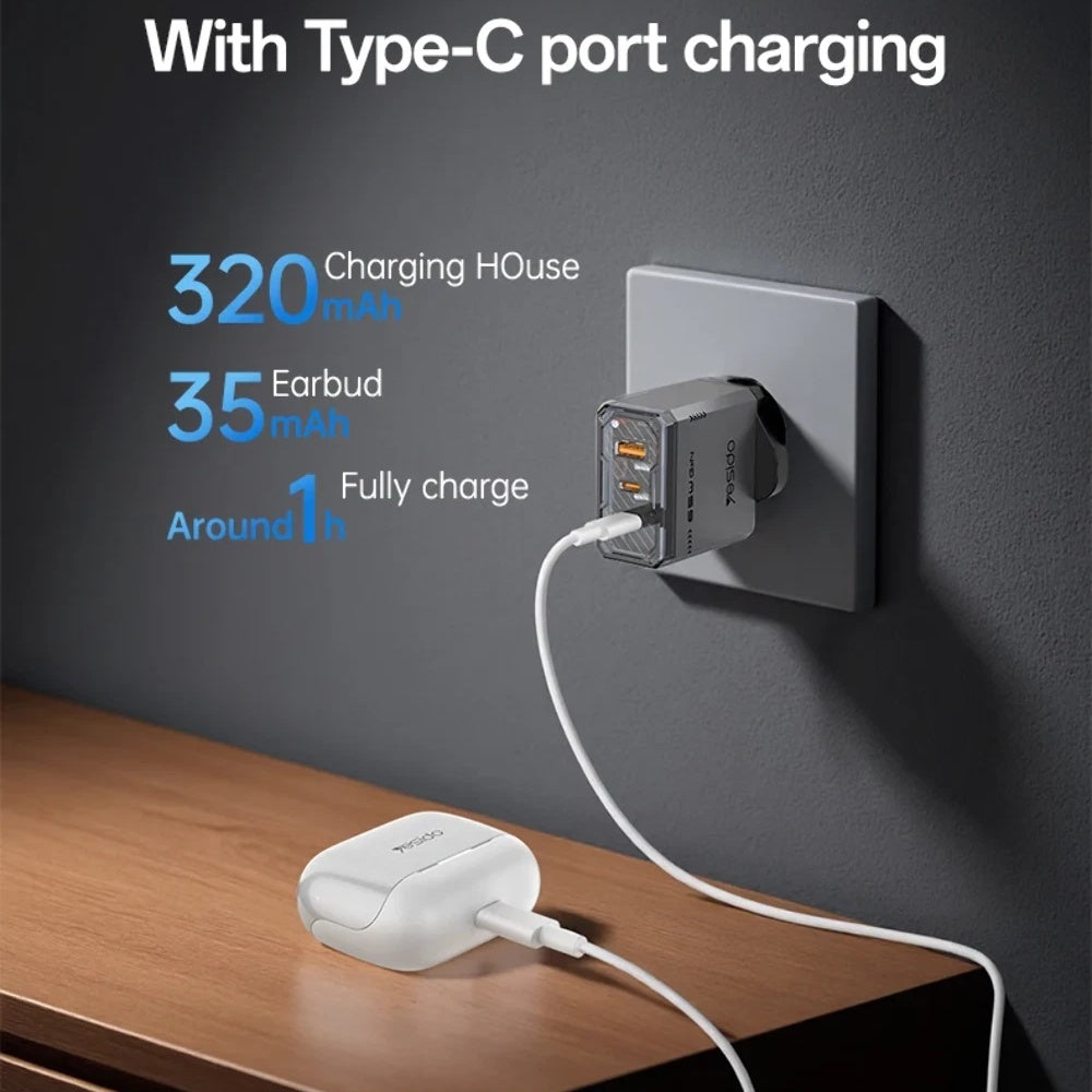 Handsfree Bluetooth Yesido TWS34, TWS, ANC, Bel