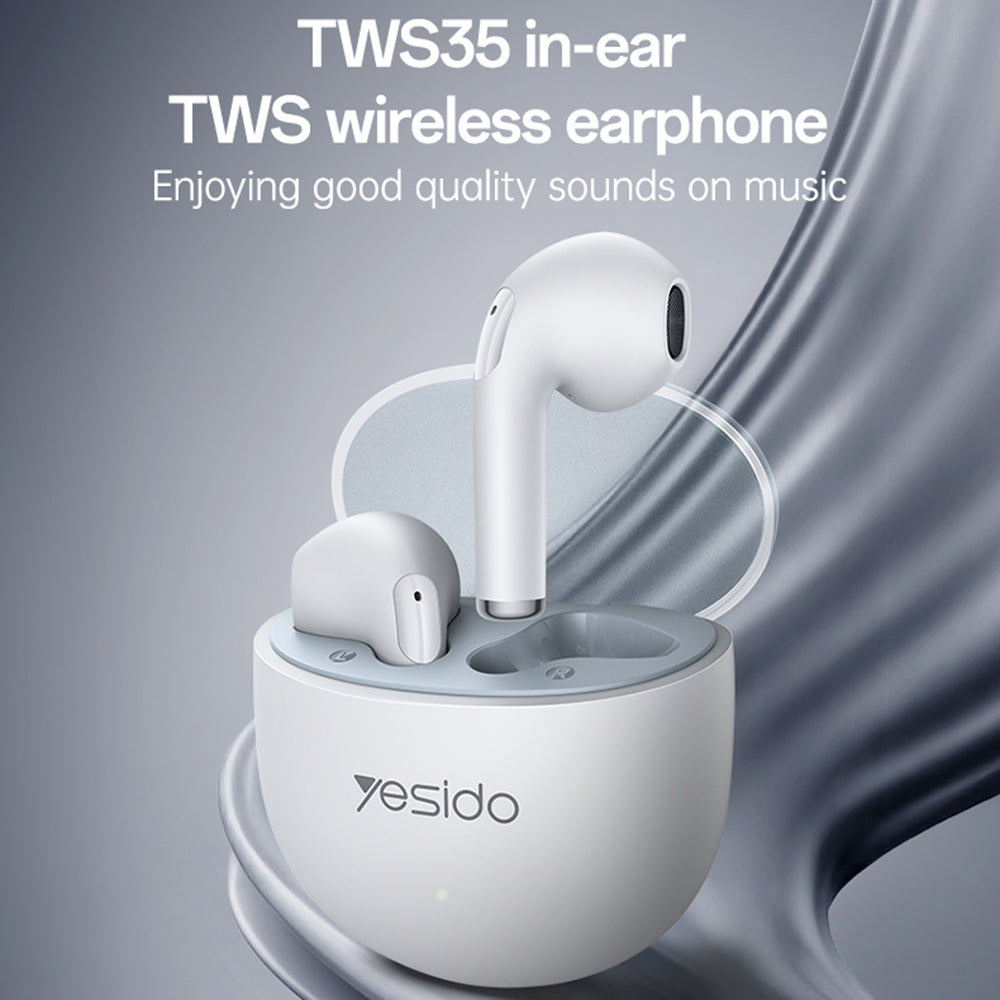 Brezžične slušalke Bluetooth Yesido TWS35, TWS, bele