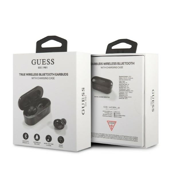 Brezžične slušalke Bluetooth Guess Classic Logo, TWS, črne