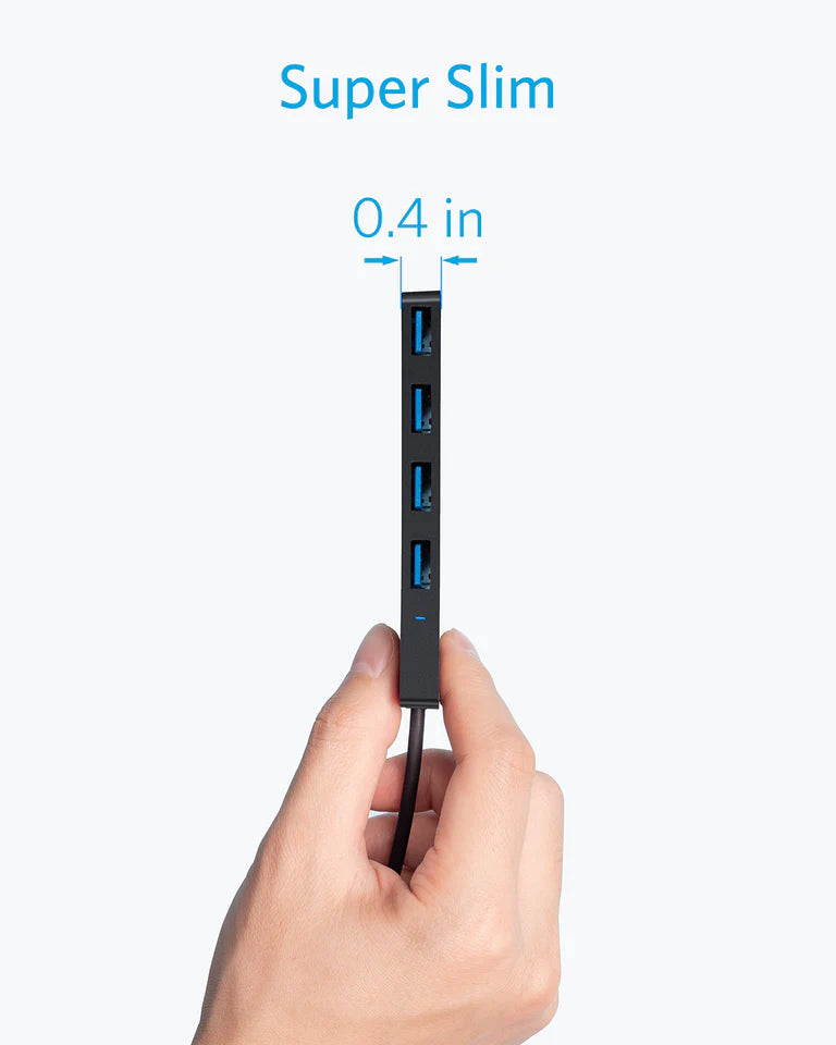 Hub USB Anker, 4 x USB-A 3.0, Črn A7516016