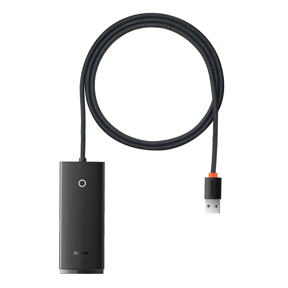Hub USB Baseus Lite, 4 x USB-A 3.0 - 1 x USB-C, 1m, Črn WKQX030101