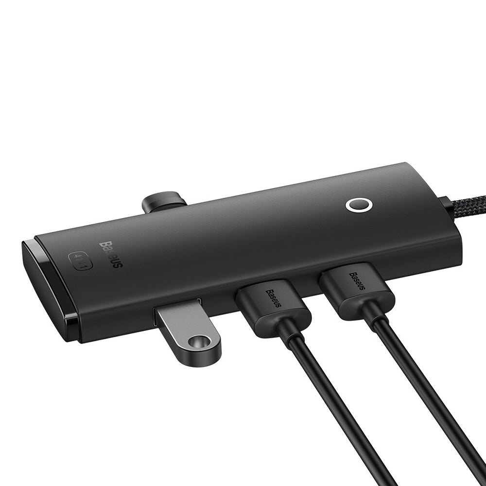 Hub USB Baseus Lite, 4 x USB-A 3.0 - 1 x USB-C, 1m, Črn WKQX030101