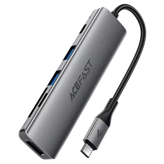 Hub USB-C Acefast J18, 6v1, Siv