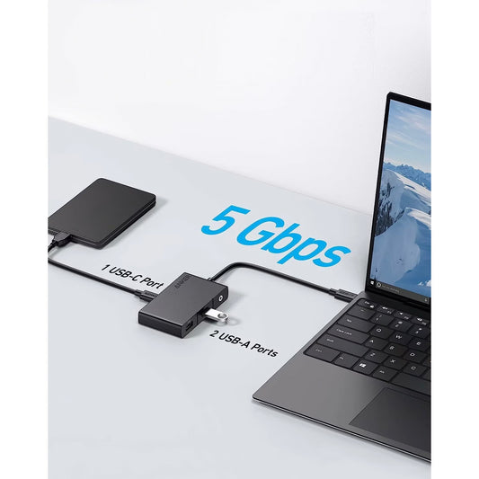 Razdelilnik USB-C Anker 332, 2 x USB-A - 2 x USB-C - 1 x HDMI, črn A8356G11
