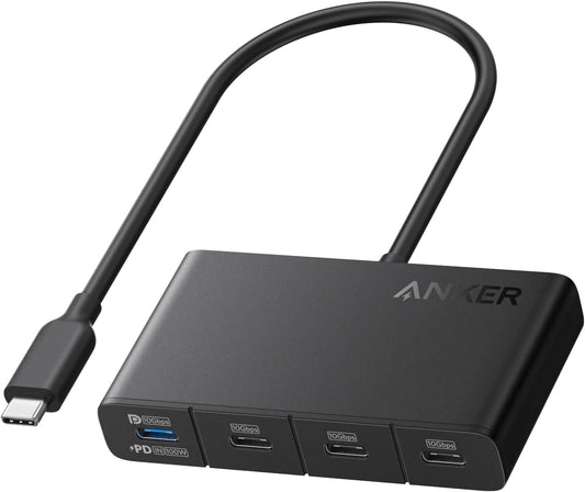 Anker USB-C vozlišče, 4 x USB-C, črno A8340GA1