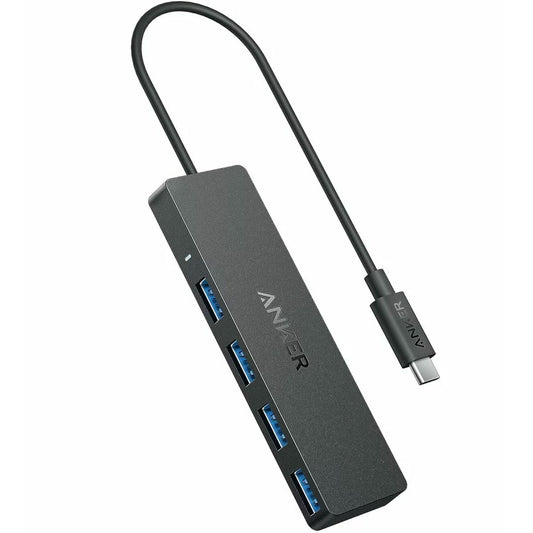 Anker USB-C vozlišče, 4 x USB-A 3.0, črno A8309G11