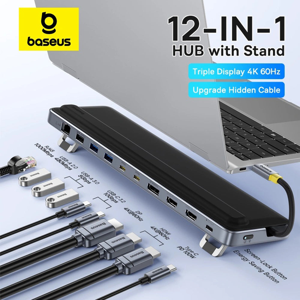 Hub USB-C Baseus EliteJoy EH3, 12in1, Siv B00051300111-00
