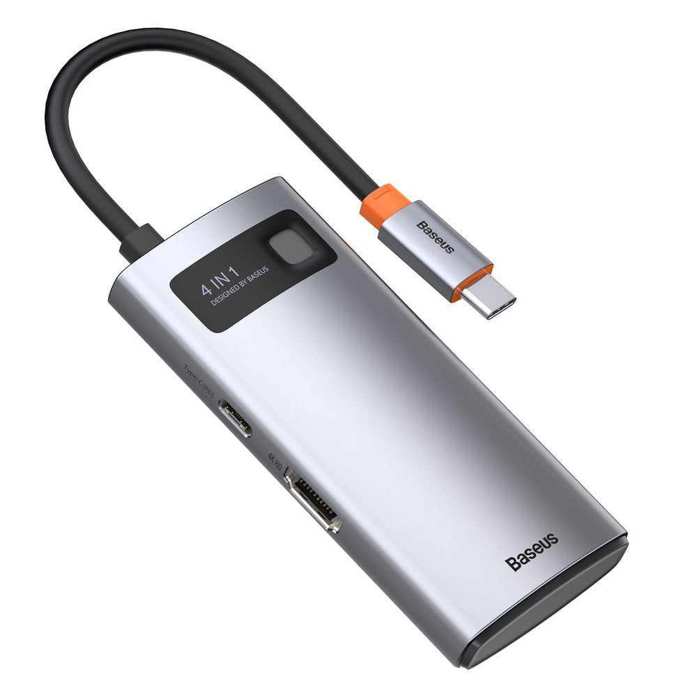 Hub USB-C Baseus Metal Gleam, 2 x USB-A - 1 x USB-C - 1 x HDMI, Siva Obnovljena CAHUB-CY0G
