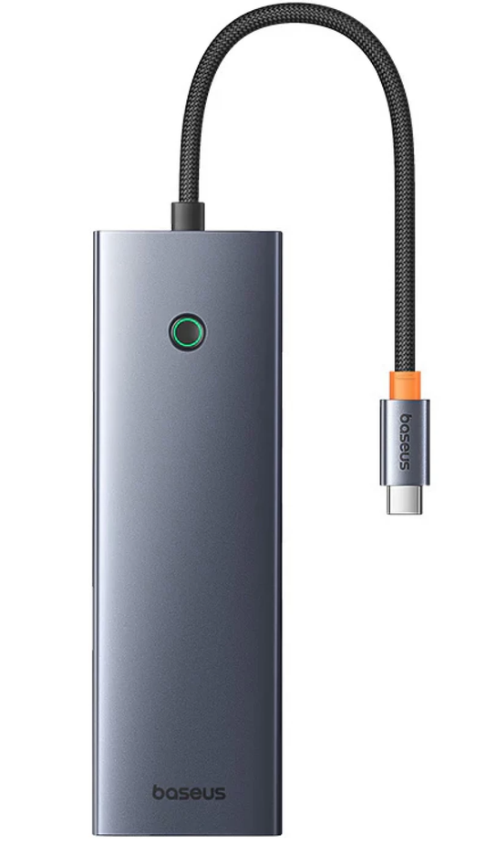 USB-C razdelilec Baseus UltraJoy, 3 x USB-A 3.0 - 1 x USB-C - 1 x HDMI - 1 x VGA - 1 x Jack 3,5 mm - 1 x RJ45 - 1 x SD - 1 x microSD, Siva B0005280C811-00