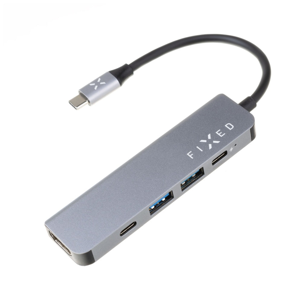 Hub USB-C Fixed, 4in1, Siv